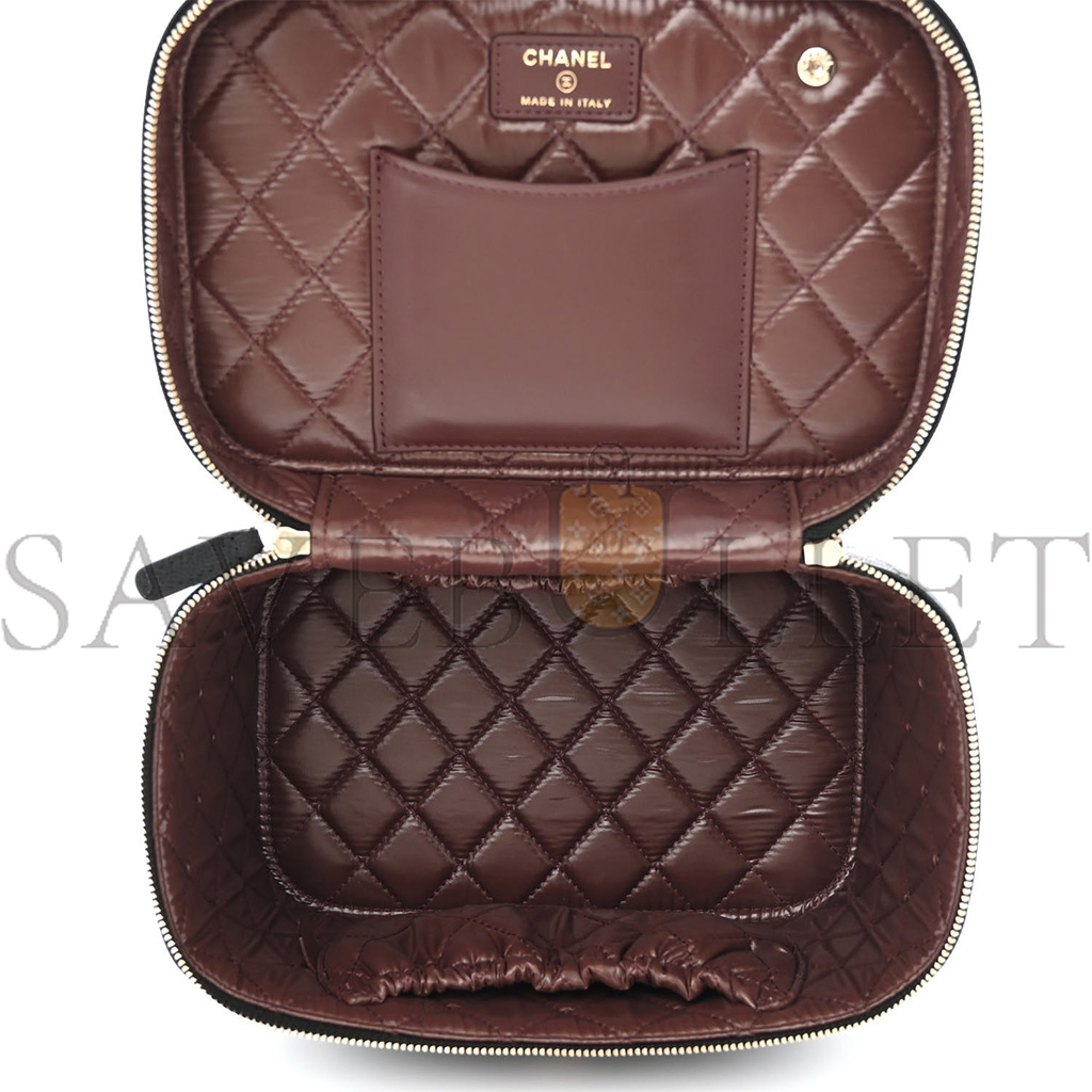 Ch*el caviar quilted large vanity pouch black (20*15*13cm)